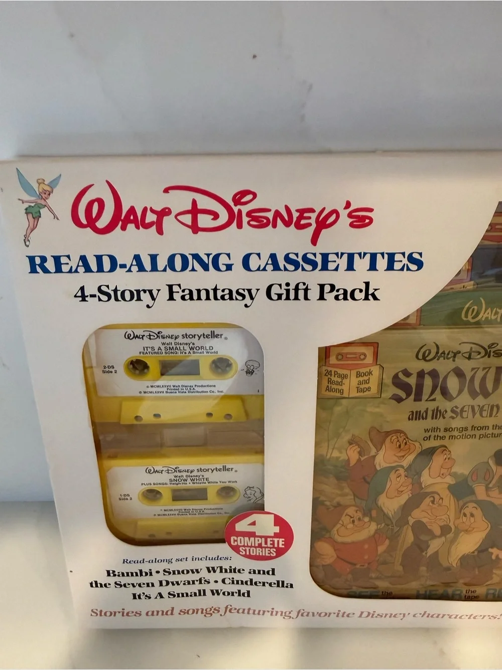 Walt Disney Read-Along Cassettes 4-Story Fantasy Gift Pack - White vintage